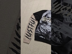 Hoogwaardig op maat gemaakt zwaar katoenen DTG bedrukt heren T-shirt met lange mouwen en dubbele laag, zeefdruk D