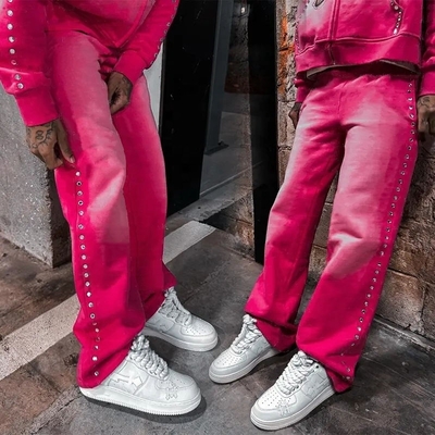 kopen Gepersonaliseerd logo ondersteunen rechte benen mannen oversized katoen zuur gewassen trui online manufacture