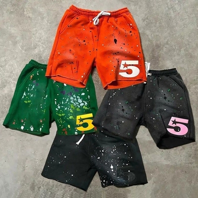 kopen Gewassen Franse Terry Raw Hem Cut Edge Hip Hop Vintage Distressed Acid Mensen Sweat Shorts online manufacture