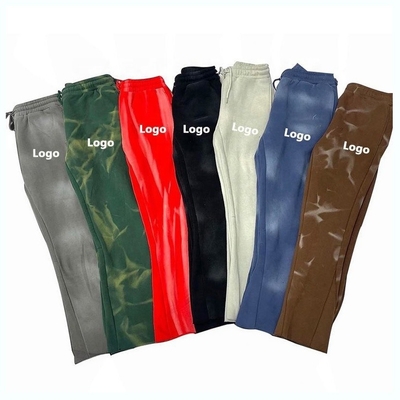 kopen Vintage zonnevervaagde gewassen flare sweatpants mannen anti-pilling katoen/voet track broek online manufacture