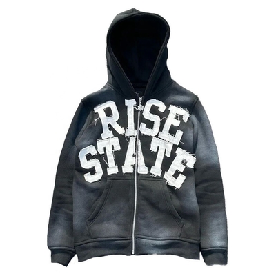 kopen Patch borduurwerk Vintage zon vervaagde Franse Terry Distressed Hoodie met Puff Printing online manufacture