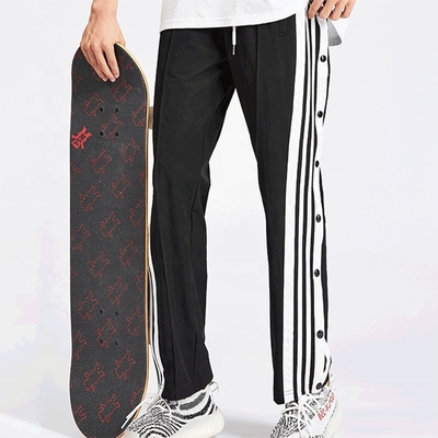 kopen Breathable Men's Custom Street Hip Hop Skateboard Track Pants met zijspan en knoppen online manufacture