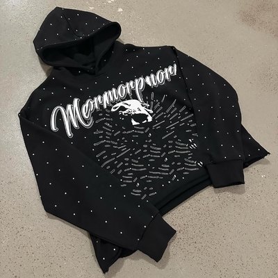 kopen Persoonlijke mens 300 gsm lichtgewicht pullover hoededed sweatshirt met snijrand rauwe hem online manufacture