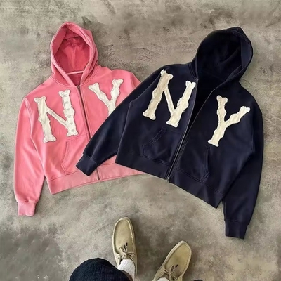 kopen Unisex Streetwear Oversized Cut Edge Raw Hem Boxy Crop Hoodies met Customized Design online manufacture