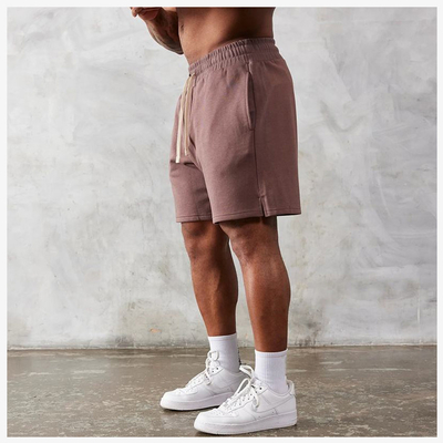 kopen Relaxed Fitness Vintage katoen polyester Frans Terry Acid Wash Sweat Shorts voor mannen online manufacture