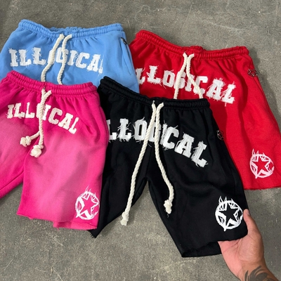 kopen Custom Mens Streetwear Dikke trekstreng Vintage Applique Zweet Kortsneden Acid Wash online manufacture
