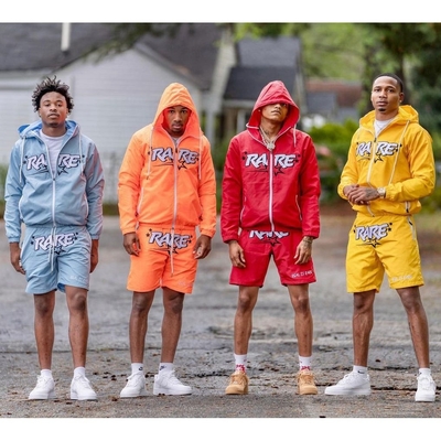 kopen Zomer Casual Mensen Reflectieve Tracksuit Sets met Custom Logo Print Hoodie en Shorts online manufacture
