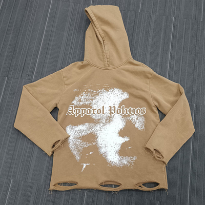 kopen S-6XL DTG hoodies oversized Franse Terry Cotton Hoodie met Distressed gescheurd online manufacture