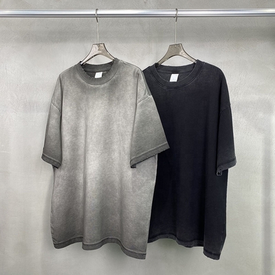 kopen Vintage Distressed Heavyweight Cotton Blank Oversized T-Shirt Mannen met 1000 hoeveelheid online manufacture