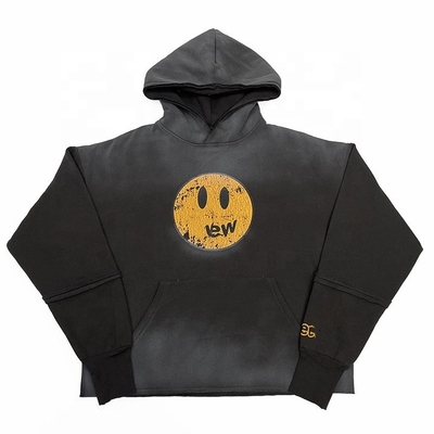 kopen 400 gram katoen hoodie met vintage zuurwas en aangepaste naairand online manufacture