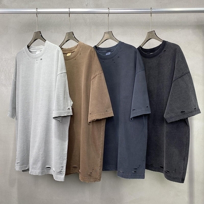 kopen Ondersteuning Custom Logo Vintage zuur gewassen Boxie Fit geknipt Oversized Distressed T-shirt online manufacture