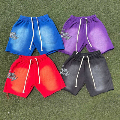 kopen Op maat gemaakte grafische Franse Terry Cotton Designer Oversized Acid Wash Shorts online manufacture