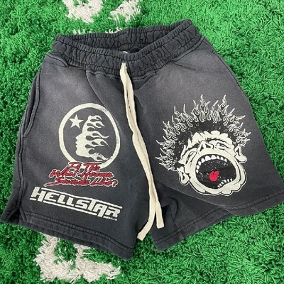 kopen Vintage zonvervaagde zuurwas Custom Frans Terry Sweat Shorts met trekstreng sluiting online manufacture