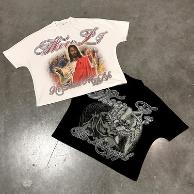 kopen DTG Print Logo Hip Hop Streetwear Mensen T-Shirt Vrouwen In Heavyweight Cotton online manufacture