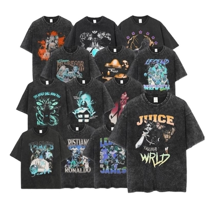 kopen 100% katoen Mens Acid Wash T-Shirt DTG Printing Oversized Stone Washed Streetwear T-shirt online manufacture