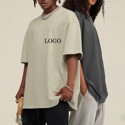 kopen Custom Logo Design Gewassen T-shirts voor mannen Oversized Drop Shoulder T-shirt in 100% katoen online manufacture