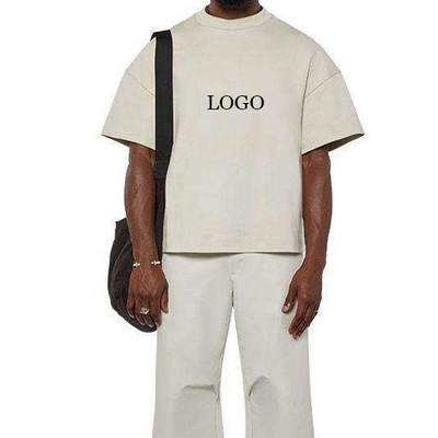 kopen Hip Hop Style 300gm 100% katoen Mensen Custom Drop Schouder Oversized Cropped Boxy T-Shirt online manufacture