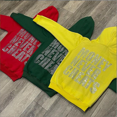kopen 800 gram stoffen gewicht Hoodies Custom Oversized Polyester Cotton Bling String Hoodie online manufacture