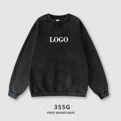 kopen oversized crew neck sweatshirt vrouwen Unisex Plain Embroidery Printing Acid Wash Blank 100% Cotton online manufacture