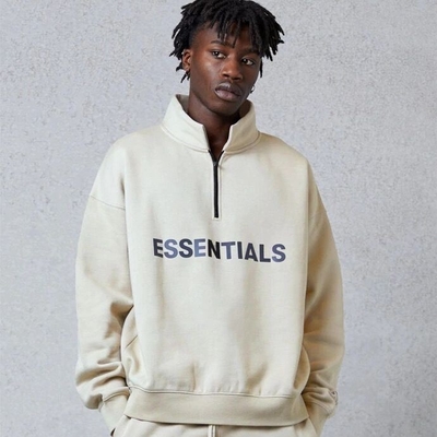 kopen Custom Women Men Zip Up Long Sleeve Sweatshirt Jersey Stoffen Essentials Halve Zip Sweatshirt online manufacture