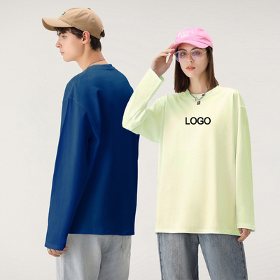 kopen 250 gram oversized full sleeve t shirt mens Cotton Thermal Full Long Sleeve Unisex Blank online manufacture