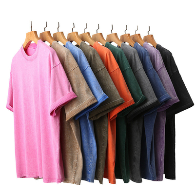kopen Wassery Vintage-t-shirts voor mannen Acid Wash T-shirt voor vrouwen online manufacture