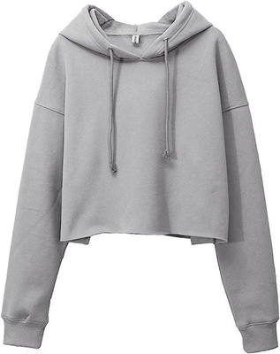 kopen Hooded polyester sweatshirt Short Casual Sporty Hoodie voor vrouwen hooded crop top online manufacture