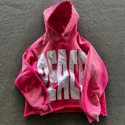 kopen Mensen zuurwas oversized cappuccino sweatshirt geborduurd patch werk noodgedwongen kapot pullover cappuccino voor mannen online manufacture