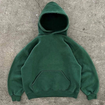 kopen Custom Heavyweight Cotton Boxy Cropped Hoodie voor mannen DTG Print Gebreide weefmethode online manufacture
