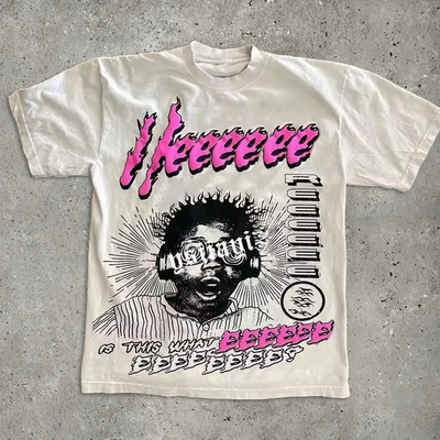 kopen Persoonlijk geprinte logo T-shirts 220gm katoenen T-shirts zwaargewicht overgrote scherm gedrukte bemanning nek T-shirts mannen online manufacture