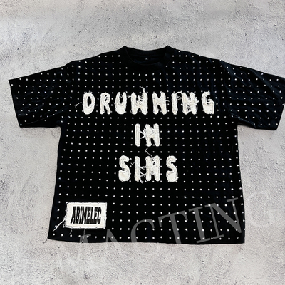 kopen Custom Streetwear Rhinestone T-shirt geknipt online manufacture