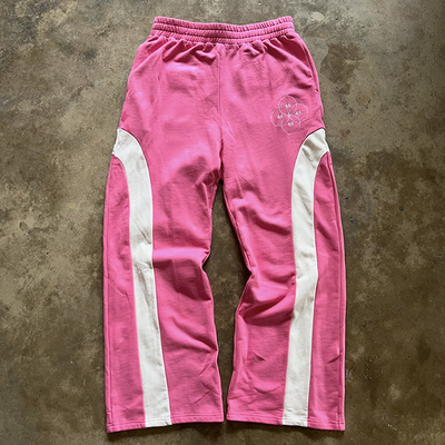 kopen Mensen oversized breedbeen baggy sweatpants met aangepaste logo en midden taille online manufacture