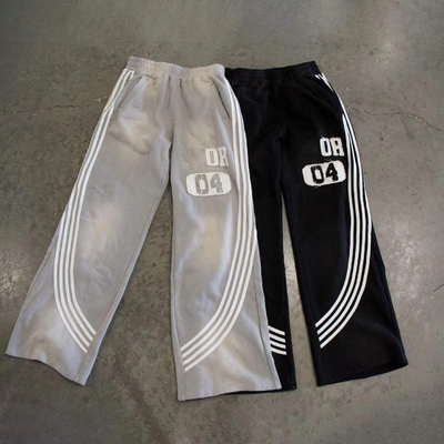 kopen Windbreaker-sweatpants voor mannen met een hoge taille met zijstrepen en een aangepast logoontwerp online manufacture