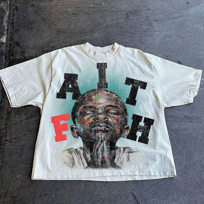kopen Mensen T-shirts met doosjes zwaargewicht 100% katoen O nek Grafisch gedrukt logo patroon op maat online manufacture