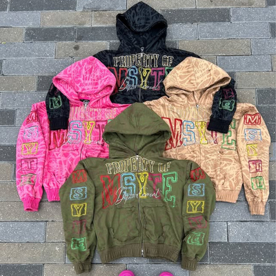 kopen Custom logo zwaargewicht 100% katoen overal afdruk rits hoodies zuur gewassen vintage distressed boxie rits up hoodies voor mannen online manufacture