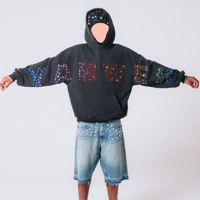 kopen Custom Crystals Zwaargewicht Vintage Y2K Streetwear Pullover Hoodie 500 Gsm Cotton Terry Mannen Rhinestone Hoodies online manufacture