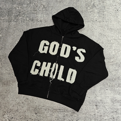 kopen Fabrikant 420 Gsm Zongebleekt Zuur Gewassen Custom Logo Distressed Borduurwerk Patchwork Ritssluiting Zware Gewicht Strass Hoodie online manufacture