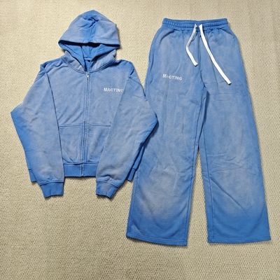 kopen Op maat bedrukte omkeerbare trui met stiksel Franse badstof Zwaar gewicht Verweerde zuurwassing Zongebleekt Gewassen Heren Hoodie online manufacture