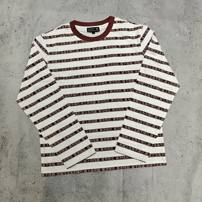 kopen Custom Streetwear Hoge Kwaliteit 100% Katoen DTG Print Ringer Losse Oversized Crewneck Gestreepte Lange Mouw T-shirt Heren online manufacture