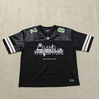 kopen Custom Rhinestone Screen Print Logo Amerikaans Retro Football Jersey Mensen Hoogwaardige Mesh Boxy Cropped Rugby Jersey online manufacture