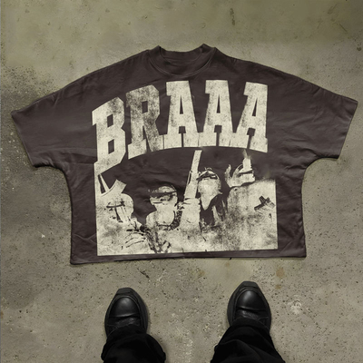Oversized Boxy T-Shirt Mensen High Street Style T-Shirt Heavyweight Cotton Graphic Boxy T-Shirt Mannen