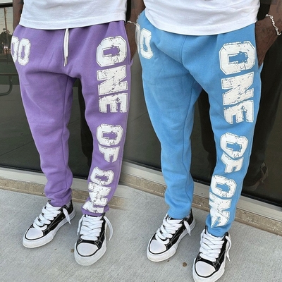 Vintage gewassen 100% katoen Unisex joggers broek voor custom borduurwerk Puff Print Logo