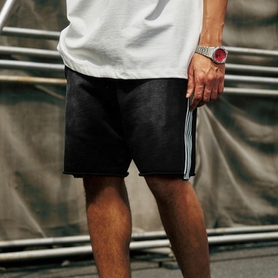 Lichte was 2024 Summer Side Strip Frans Terry Cotton Running Vintage Weaving Shorts