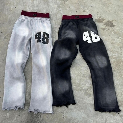 Gepersonaliseerde Man Streetwear Angstig Zuur Wassen Vergrote Zweetbroek Mannen Baggy Double Waisted Sweatbroek