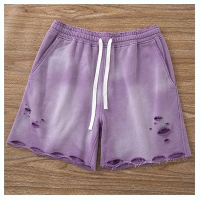Acid wash fietsbroek In nood gescheurd gat Acid gewassen Zweetbroek Ademhalend Stof