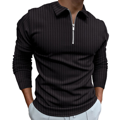 Custom Polo T-shirt voor mannen Luxe Half Zip Up Neck Ribbed Business Casual T-shirts