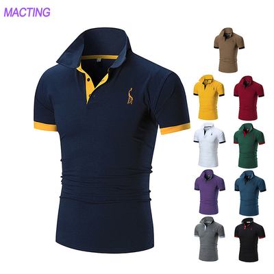Gebreide stof Custom Logo Plain Casual Golf Cotton Polyester Polo Shirts T-shirt Voor mannen