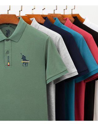 Gebreide Casual Cotton Lapel Kortmouw T-shirt Plus Size Lapel Business Polo Shirt