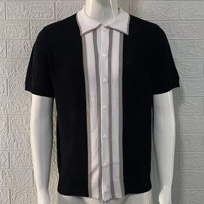 2023 Summer Mensen Slim Korte mouw Lapel Kleur POLO Sweater met aanpassen Stof Type