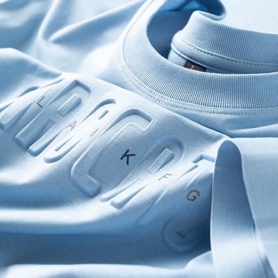 Custom 3D Embossed Logo Mercerized Cotton T-Shirt voor mannen in kleurrijk of hoeveelheid 1000